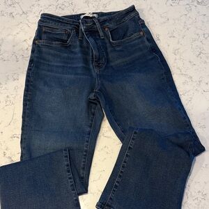Madewell Dark Blue Straight Leg Jeans curvy kickout size 28